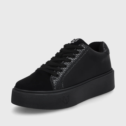 Zapatilla Negra Brillante Mujer 43042