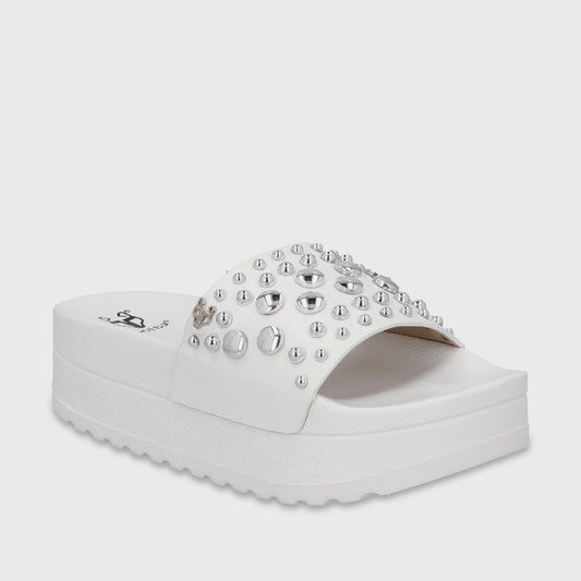 Sandalia Plataforma Blanca Mujer 64020