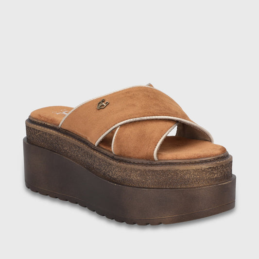 Sandalia Plataforma Camel Mujer 65930