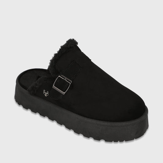 Zueco Plataforma Negro Mujer 6808001