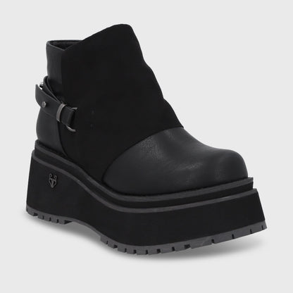 Botin Plataforma Negro Mujer 1509B