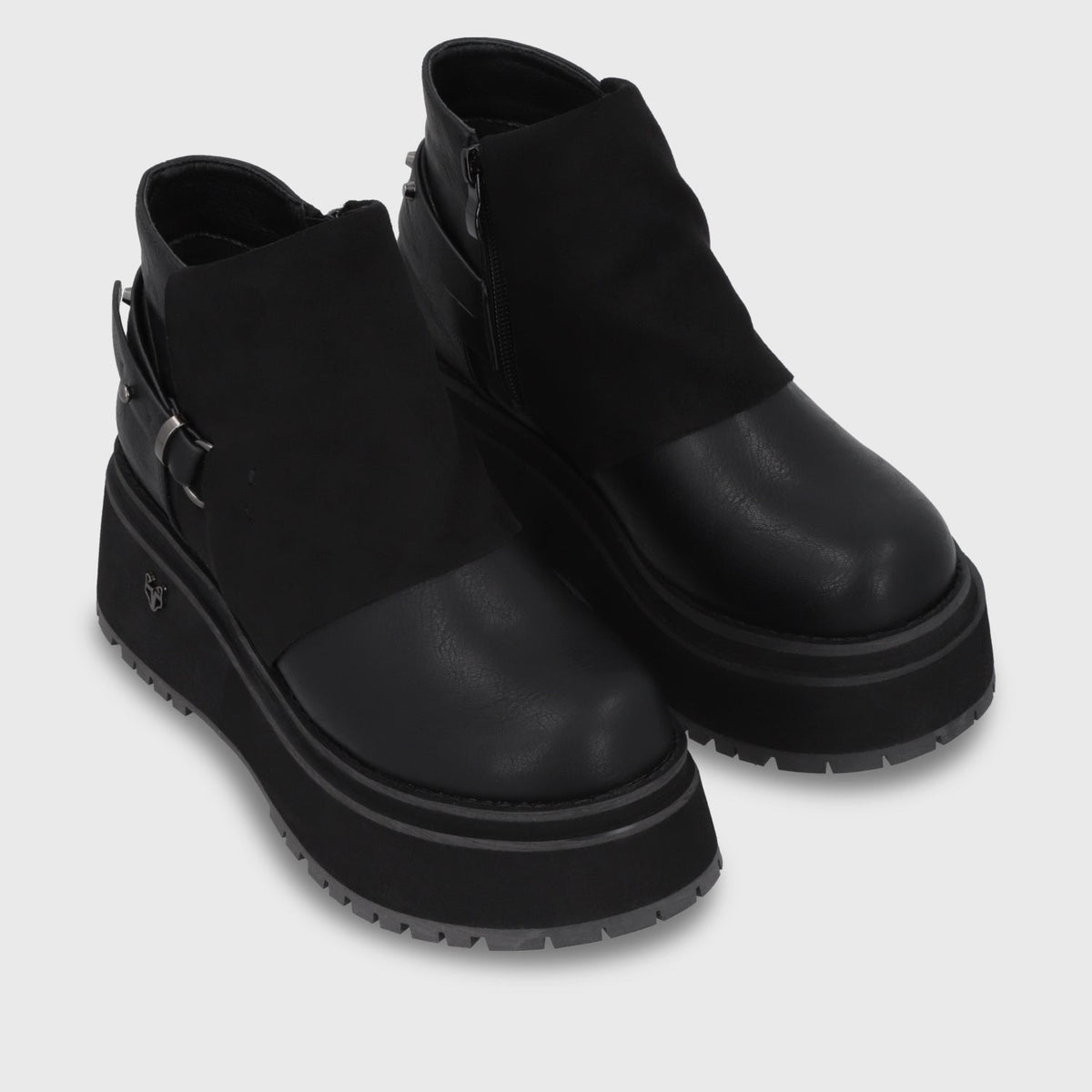 Botin Plataforma Negro Mujer 1509B