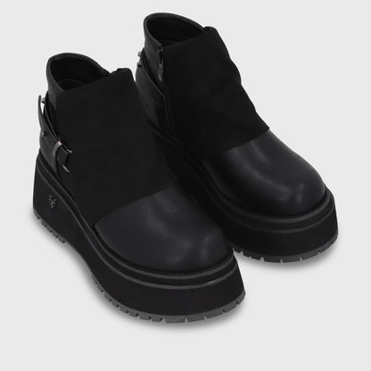 Botin Plataforma Negro Mujer 1509B