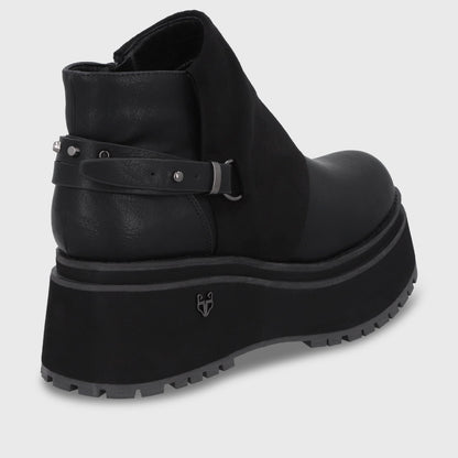 Botin Plataforma Negro Mujer 1509B