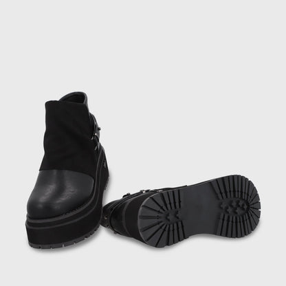 Botin Plataforma Negro Mujer 1509B