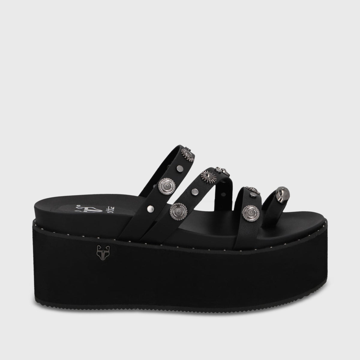 Sandalia Plataforma Negra Mujer 1566G