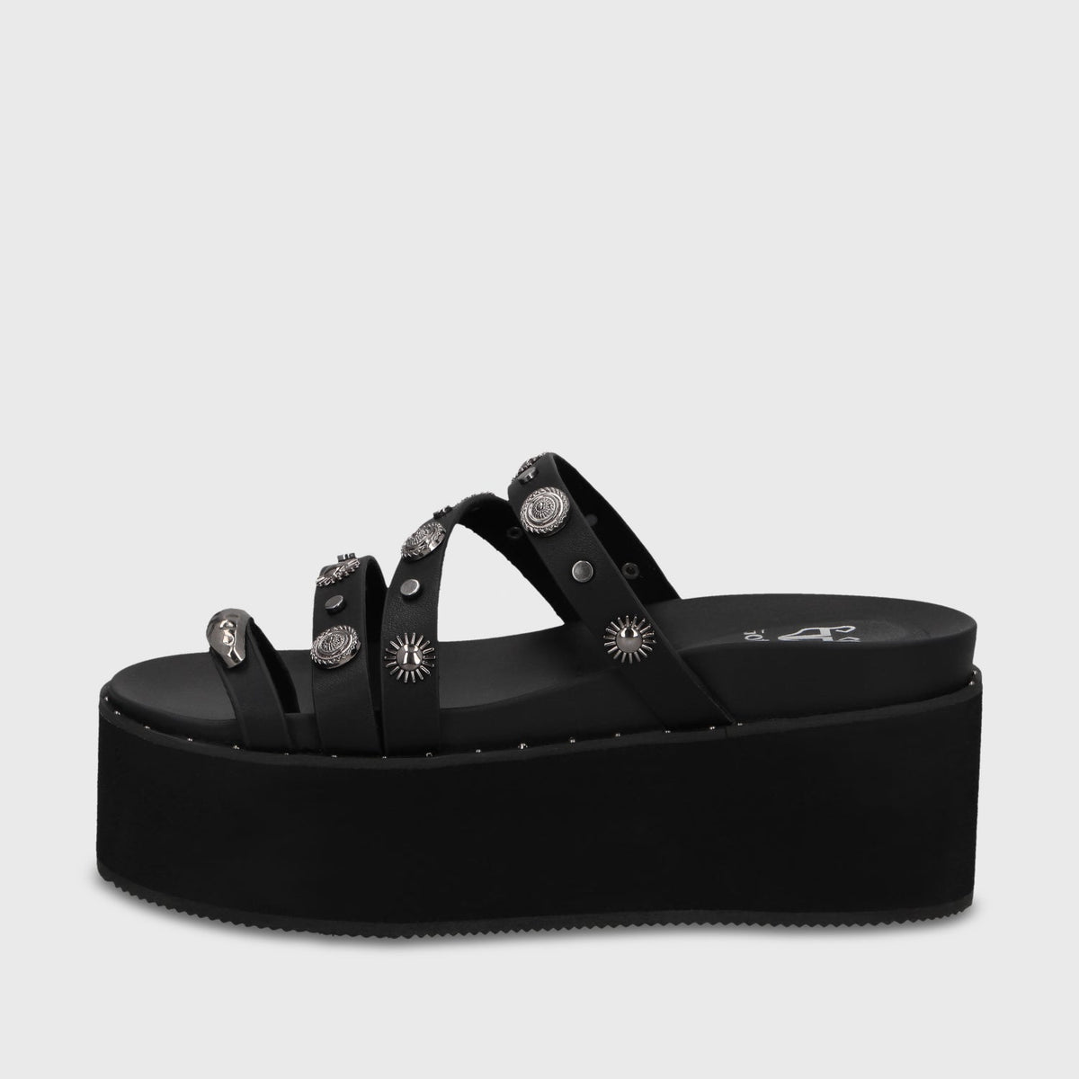 Sandalia Plataforma Negra Mujer 1566G
