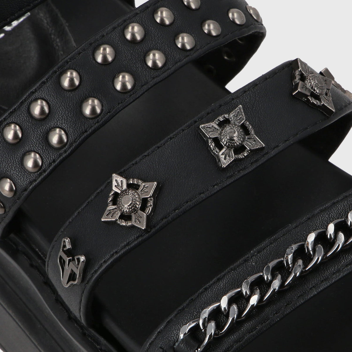 Sandalia Plataforma Negro Mujer 25235