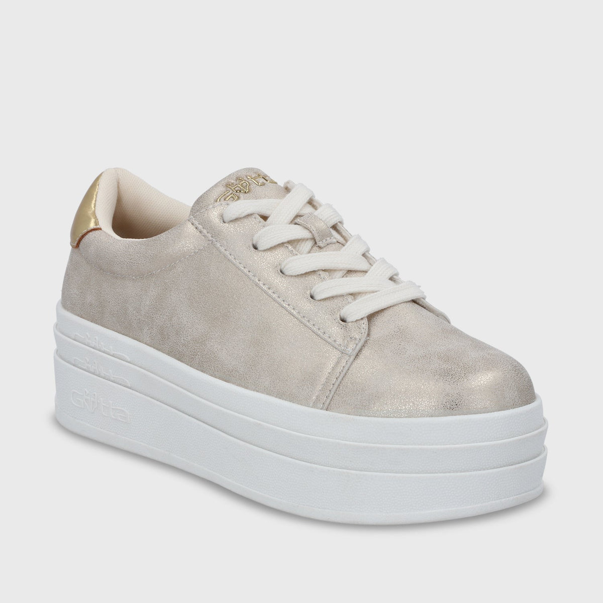 Zapatilla Plataforma Dorada Mujer 53751