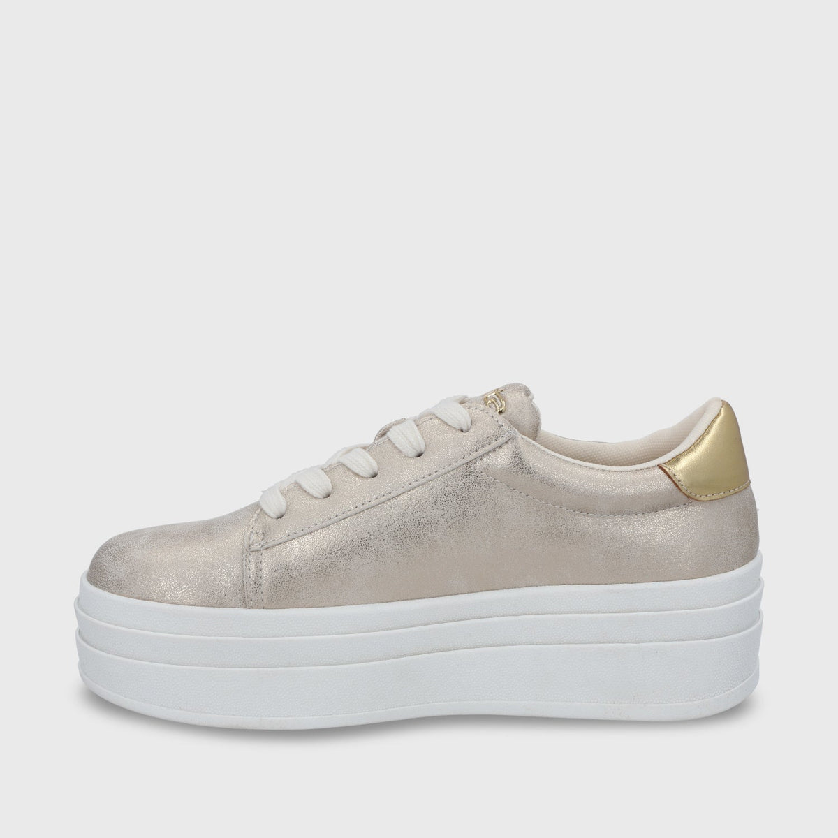 Zapatilla Plataforma Dorada Mujer 53751