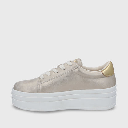 Zapatilla Plataforma Dorada Mujer 53751