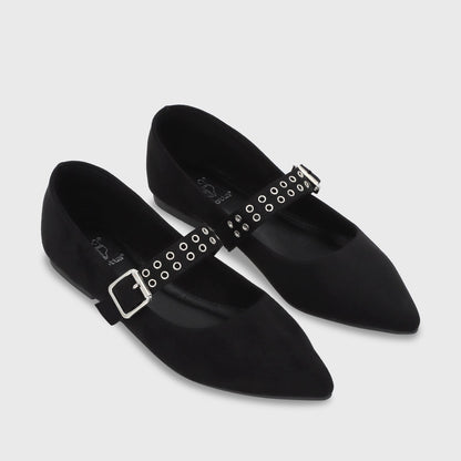 Ballerina Plana Negro Mujer 54011