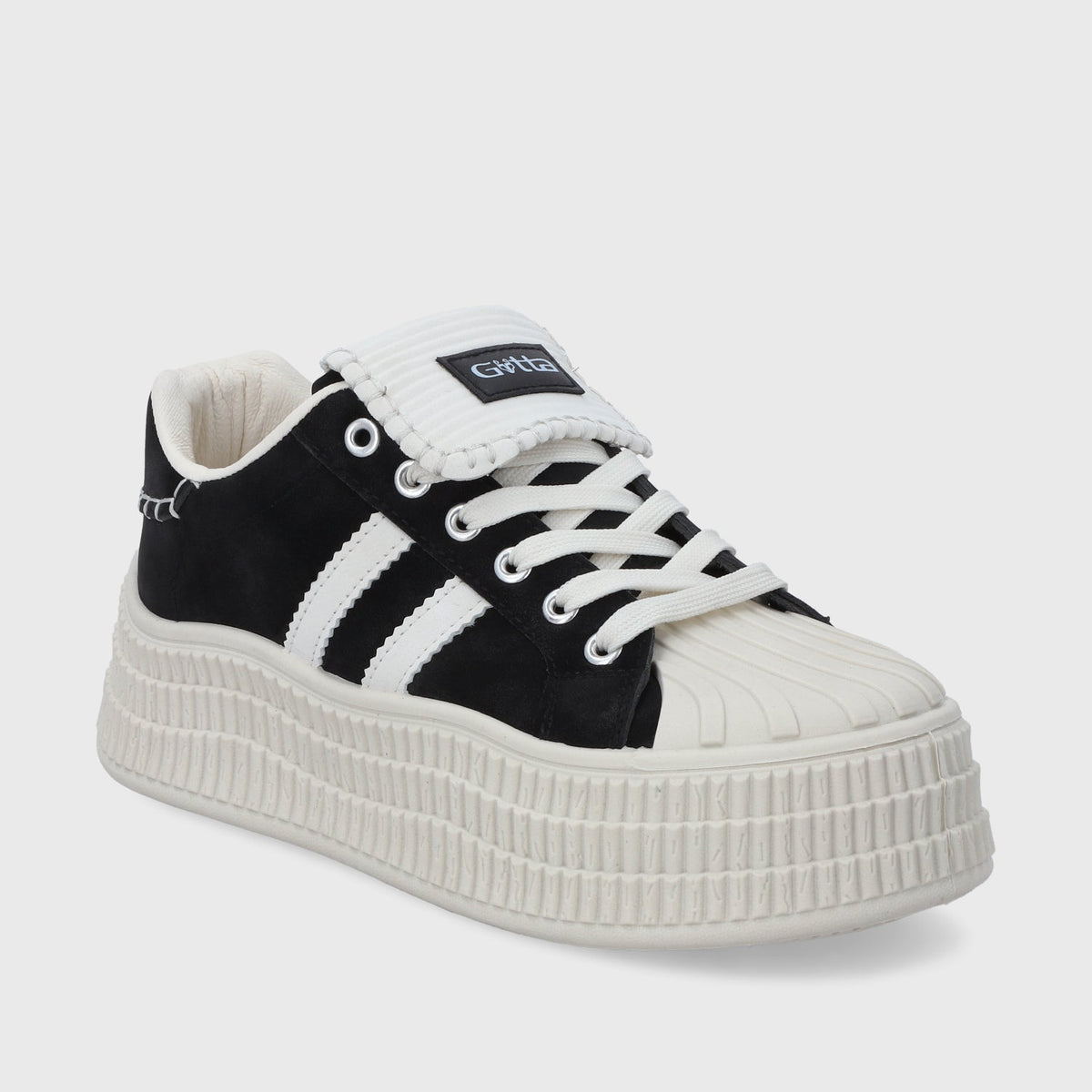 Zapatilla Plataforma Negra Mujer 58021