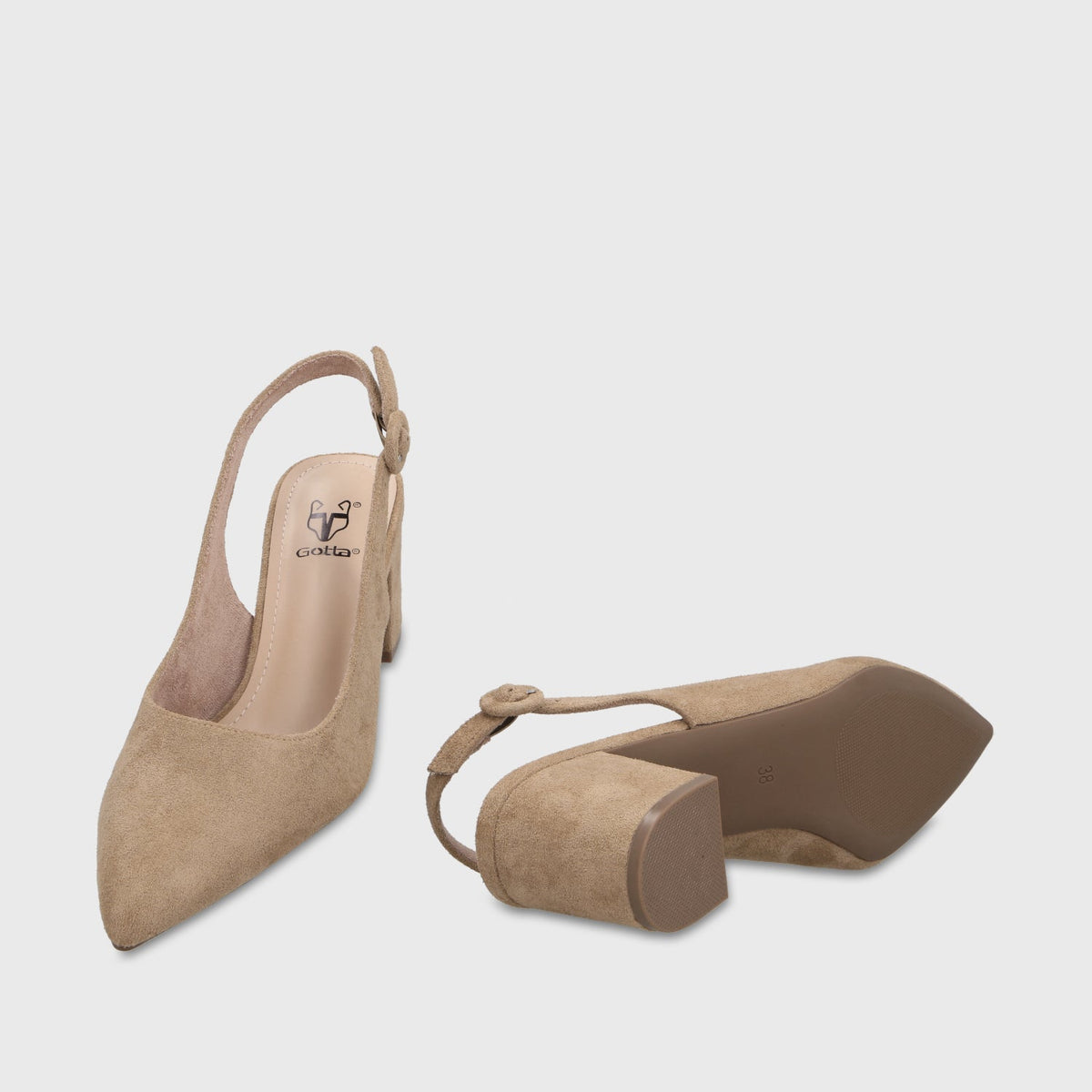Zapato Taco Beige Mujer 64040