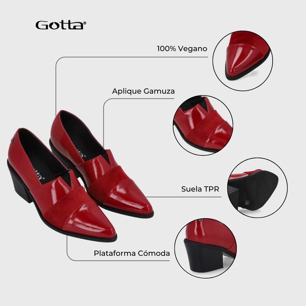 Zapato Taco Rojo Mujer 33765