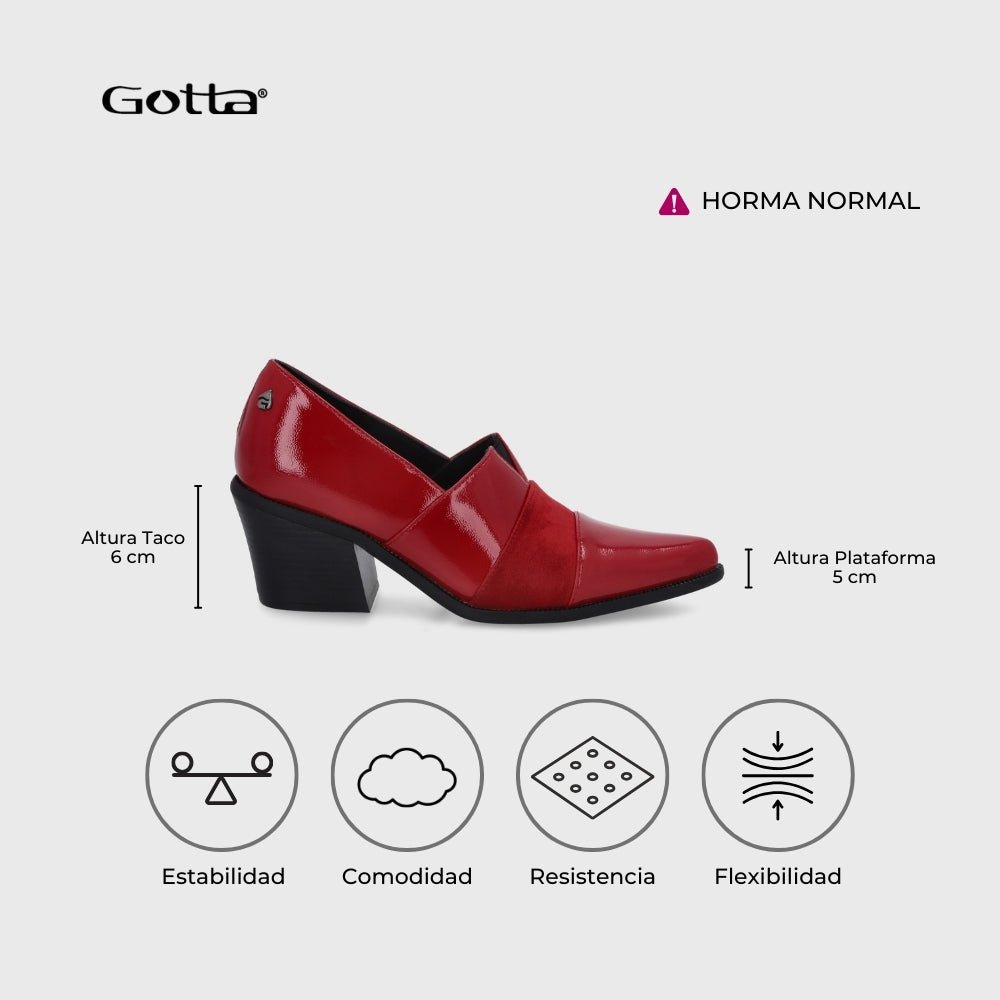 Zapato Taco Rojo Mujer 33765